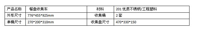 餐盤收集車（不鏽鋼收集車）規格型號